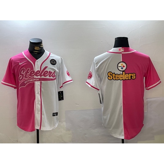 Men Pittsburgh Steelers Big Logo 2024 Arctic Red White Salute To Service Stitched Baseball Jersey 7 Men Pittsburgh Steelers Big Logo 2024 Arctic Red White Salute To Service Stitched Baseball Jersey 7
