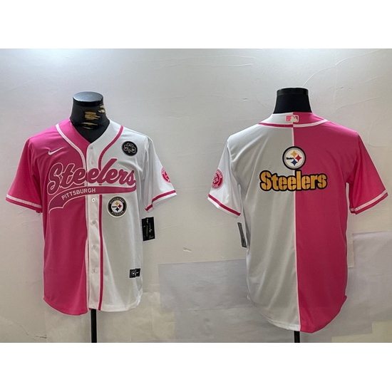 Men Pittsburgh Steelers Big Logo 2024 Arctic Red White Salute To Service Stitched Baseball Jersey 8 Men Pittsburgh Steelers Big Logo 2024 Arctic Red White Salute To Service Stitched Baseball Jersey 8