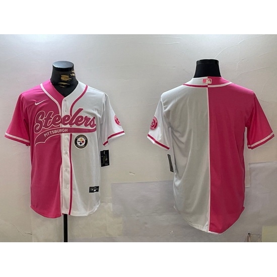 Men Pittsburgh Steelers Blank 2024 Arctic Red White Salute To Service Stitched Baseball Jersey 2 Men Pittsburgh Steelers Blank 2024 Arctic Red White Salute To Service Stitched Baseball Jersey 2
