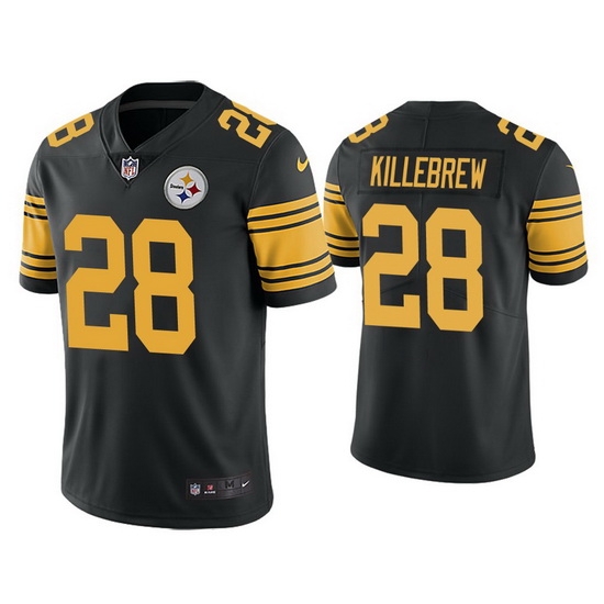 Men Pittsburgh Steelers Miles Killebrew #28 Black Rush Football Jersey Men Pittsburgh Steelers Miles Killebrew #28 Black Rush Football Jersey