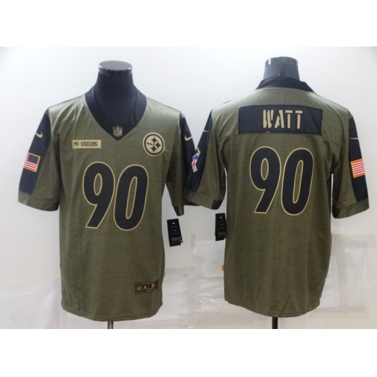 Men Pittsburgh Steelers T.J. Watt Nike Olive 2021 Salute To Service Limited Player Jersey Men Pittsburgh Steelers T.J. Watt Nike Olive 2021 Salute To Service Limited Player Jersey