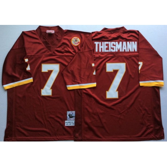 Men Redskins 7 Joe Theismann Red M&N Throwback Jersey Men Redskins 7 Joe Theismann Red M&N Throwback Jersey