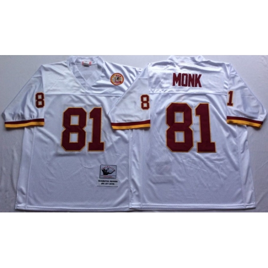 Men Redskins 81 Art Monk White M&N Throwback Jersey Men Redskins 81 Art Monk White M&N Throwback Jersey