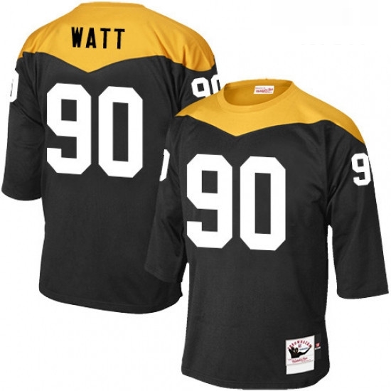 Mens Mitchell and Ness Pittsburgh Steelers 90 T J Watt Elite Black 1967 Home Throwback NFL Jersey Mens Mitchell and Ness Pittsburgh Steelers 90 T J Watt Elite Black 1967 Home Throwback NFL Jersey