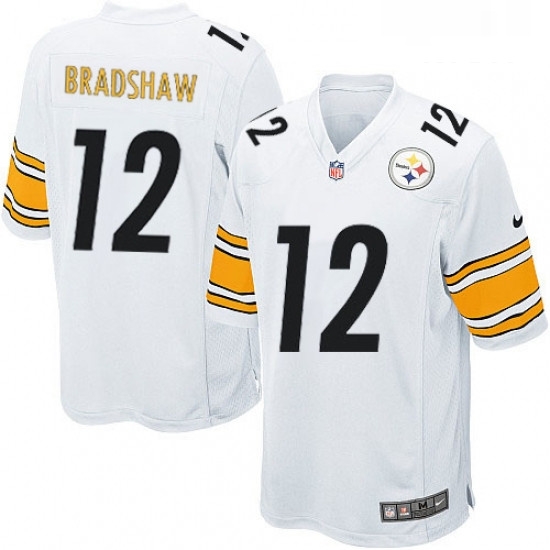 Mens Nike Pittsburgh Steelers 12 Terry Bradshaw Game White NFL Jersey Mens Nike Pittsburgh Steelers 12 Terry Bradshaw Game White NFL Jersey