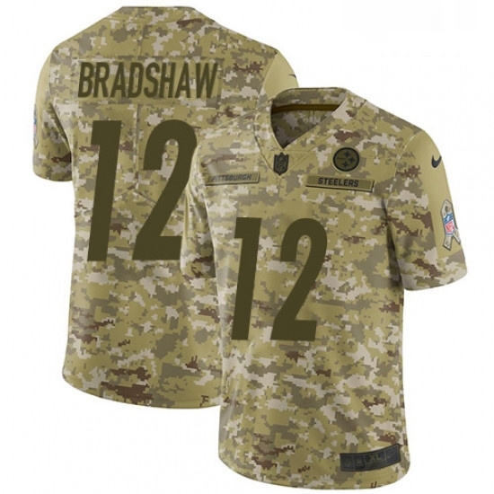 Mens Nike Pittsburgh Steelers 12 Terry Bradshaw Limited Camo 2018 Salute to Service NFL Jersey Mens Nike Pittsburgh Steelers 12 Terry Bradshaw Limited Camo 2018 Salute to Service NFL Jersey