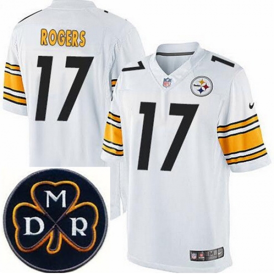 Men's Nike Pittsburgh Steelers #17 Eli Rogers Elite White NFL MDR Dan Rooney Patch Jersey Men's Nike Pittsburgh Steelers #17 Eli Rogers Elite White NFL MDR Dan Rooney Patch Jersey