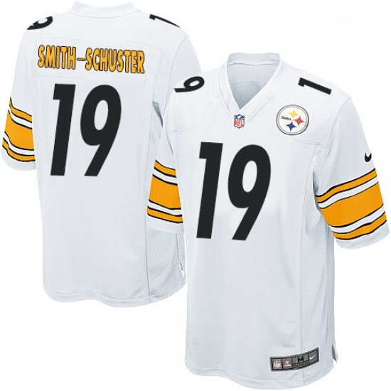 Mens Nike Pittsburgh Steelers 19 JuJu Smith Schuster Game White NFL Jersey Mens Nike Pittsburgh Steelers 19 JuJu Smith Schuster Game White NFL Jersey