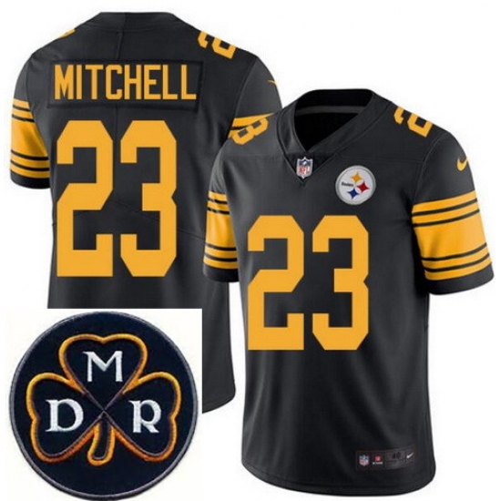 Men's Nike Pittsburgh Steelers #23 Mike Mitchell Elite Black Rush NFL MDR Dan Rooney Patch Jersey Men's Nike Pittsburgh Steelers #23 Mike Mitchell Elite Black Rush NFL MDR Dan Rooney Patch Jersey