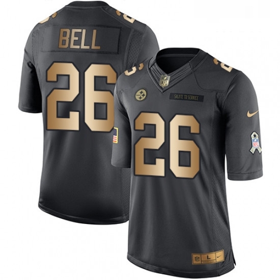 Mens Nike Pittsburgh Steelers 26 LeVeon Bell Limited BlackGold Salute to Service NFL Jersey Mens Nike Pittsburgh Steelers 26 LeVeon Bell Limited BlackGold Salute to Service NFL Jersey