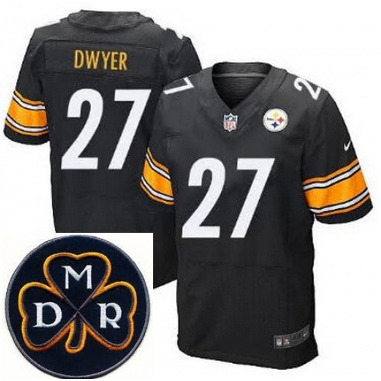 Men's Nike Pittsburgh Steelers #27 Jonathan Dwyer Black Elite MDR Dan Rooney Patch Jerseys Men's Nike Pittsburgh Steelers #27 Jonathan Dwyer Black Elite MDR Dan Rooney Patch Jerseys