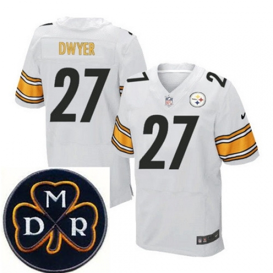Men's Nike Pittsburgh Steelers #27 Jonathan Dwyer White Elite MDR Dan Rooney Patch Jerseys Men's Nike Pittsburgh Steelers #27 Jonathan Dwyer White Elite MDR Dan Rooney Patch Jerseys