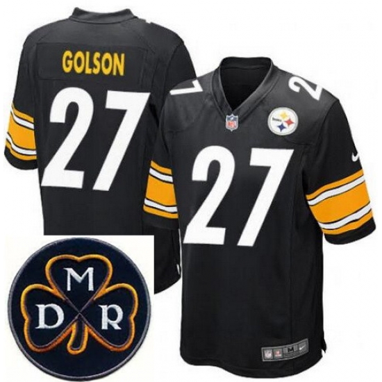 Men's Nike Pittsburgh Steelers #27 Senquez Golson Elite Black NFL MDR Dan Rooney Patch Jersey Men's Nike Pittsburgh Steelers #27 Senquez Golson Elite Black NFL MDR Dan Rooney Patch Jersey