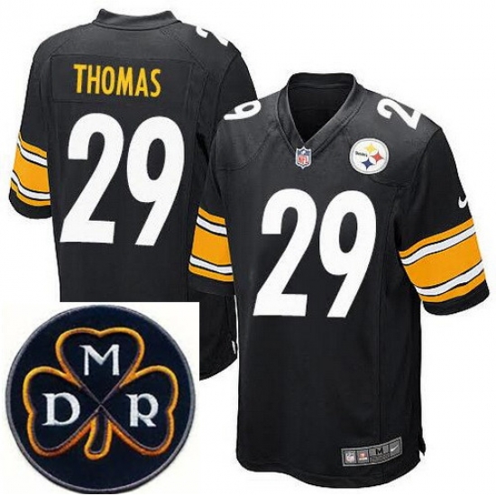 Men's Nike Pittsburgh Steelers #29 Shamarko Thomas Elite Black NFL MDR Dan Rooney Patch Jersey Men's Nike Pittsburgh Steelers #29 Shamarko Thomas Elite Black NFL MDR Dan Rooney Patch Jersey