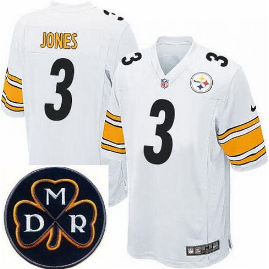 Men's Nike Pittsburgh Steelers #3 Landry Jones White NFL Elite MDR Dan Rooney Patch Jersey Men's Nike Pittsburgh Steelers #3 Landry Jones White NFL Elite MDR Dan Rooney Patch Jersey