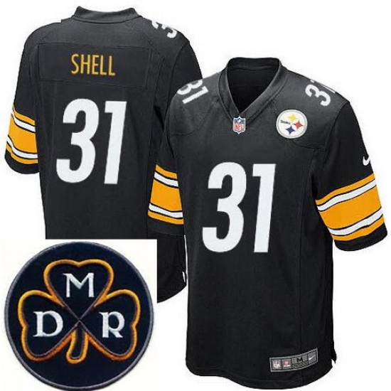 Men's Nike Pittsburgh Steelers #31 Donnie Shell Elite Black NFL MDR Dan Rooney Patch Jersey Men's Nike Pittsburgh Steelers #31 Donnie Shell Elite Black NFL MDR Dan Rooney Patch Jersey