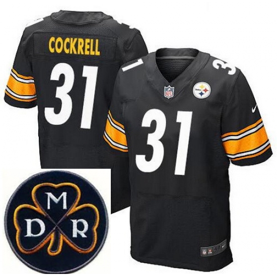 Men's Nike Pittsburgh Steelers #31 Ross Cockrell Elite Black NFL MDR Dan Rooney Patch Jersey Men's Nike Pittsburgh Steelers #31 Ross Cockrell Elite Black NFL MDR Dan Rooney Patch Jersey