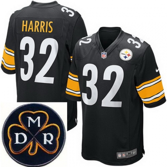 Men's Nike Pittsburgh Steelers #32 Franco Harris Black NFL Elite MDR Dan Rooney Patch Jersey Men's Nike Pittsburgh Steelers #32 Franco Harris Black NFL Elite MDR Dan Rooney Patch Jersey