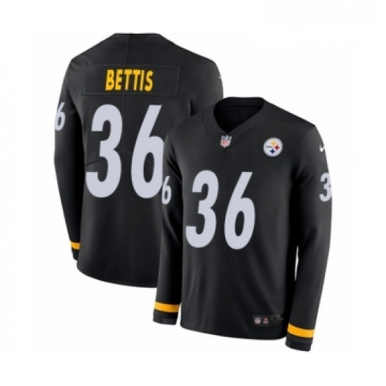 Mens Nike Pittsburgh Steelers 36 Jerome Bettis Limited Black Therma Long Sleeve NFL Jersey Mens Nike Pittsburgh Steelers 36 Jerome Bettis Limited Black Therma Long Sleeve NFL Jersey