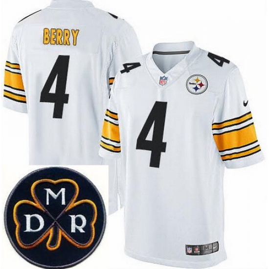 Men's Nike Pittsburgh Steelers #4 Jordan Berry Elite White NFL MDR Dan Rooney Patch Jersey Men's Nike Pittsburgh Steelers #4 Jordan Berry Elite White NFL MDR Dan Rooney Patch Jersey