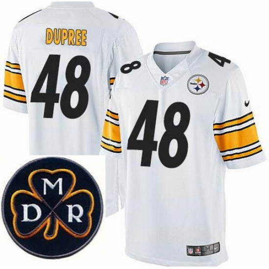 Men's Nike Pittsburgh Steelers #48 Bud Dupree Elite White NFL MDR Dan Rooney Patch Jersey Men's Nike Pittsburgh Steelers #48 Bud Dupree Elite White NFL MDR Dan Rooney Patch Jersey