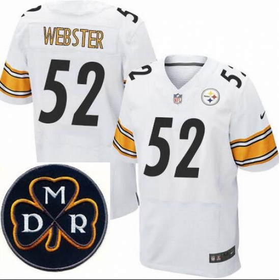 Men's Nike Pittsburgh Steelers #52 Mike Webster Elite White NFL MDR Dan Rooney Patch Jersey Men's Nike Pittsburgh Steelers #52 Mike Webster Elite White NFL MDR Dan Rooney Patch Jersey