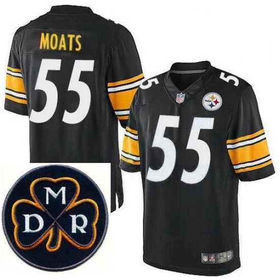 Men's Nike Pittsburgh Steelers #55 Arthur Moats Elite Black NFL MDR Dan Rooney Patch Jersey Men's Nike Pittsburgh Steelers #55 Arthur Moats Elite Black NFL MDR Dan Rooney Patch Jersey