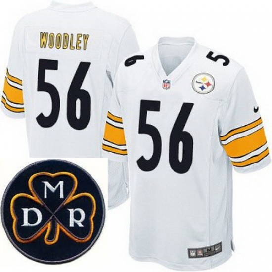 Men's Nike Pittsburgh Steelers #56 Lamarr Woodley White Elite MDR Dan Rooney Patch Jerseys Men's Nike Pittsburgh Steelers #56 Lamarr Woodley White Elite MDR Dan Rooney Patch Jerseys