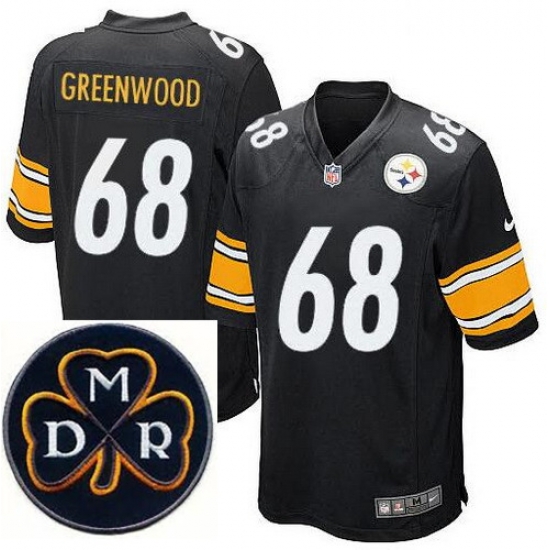 Men's Nike Pittsburgh Steelers #68 L.C. Greenwood Elite Black NFL MDR Dan Rooney Patch Jersey Men's Nike Pittsburgh Steelers #68 L.C. Greenwood Elite Black NFL MDR Dan Rooney Patch Jersey