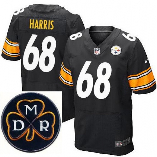 Men's Nike Pittsburgh Steelers #68 Ryan Harris Elite Black NFL MDR Dan Rooney Patch Jersey Men's Nike Pittsburgh Steelers #68 Ryan Harris Elite Black NFL MDR Dan Rooney Patch Jersey