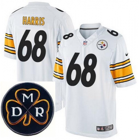 Men's Nike Pittsburgh Steelers #68 Ryan Harris Elite White NFL MDR Dan Rooney Patch Jersey Men's Nike Pittsburgh Steelers #68 Ryan Harris Elite White NFL MDR Dan Rooney Patch Jersey