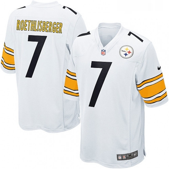 Mens Nike Pittsburgh Steelers 7 Ben Roethlisberger Game White NFL Jersey Mens Nike Pittsburgh Steelers 7 Ben Roethlisberger Game White NFL Jersey
