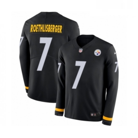 Mens Nike Pittsburgh Steelers 7 Ben Roethlisberger Limited Black Therma Long Sleeve NFL Jersey Mens Nike Pittsburgh Steelers 7 Ben Roethlisberger Limited Black Therma Long Sleeve NFL Jersey