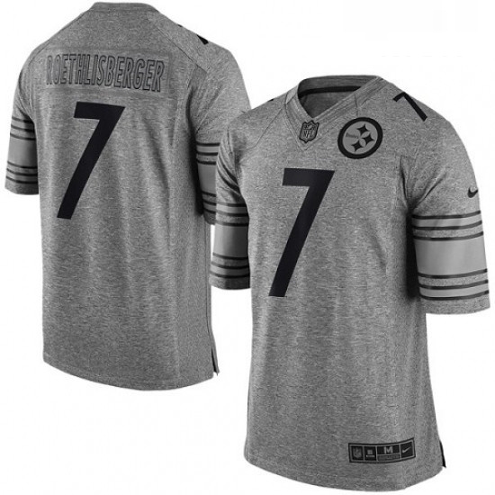 Mens Nike Pittsburgh Steelers 7 Ben Roethlisberger Limited Gray Gridiron NFL Jersey Mens Nike Pittsburgh Steelers 7 Ben Roethlisberger Limited Gray Gridiron NFL Jersey