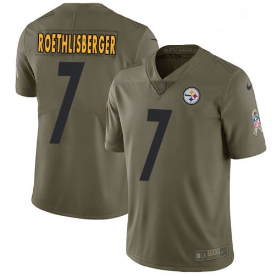 Mens Nike Pittsburgh Steelers 7 Ben Roethlisberger Limited Olive 2017 Salute to Service NFL Jersey Mens Nike Pittsburgh Steelers 7 Ben Roethlisberger Limited Olive 2017 Salute to Service NFL Jersey