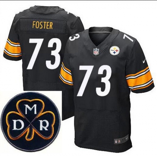 Men's Nike Pittsburgh Steelers #73 Ramon Foster Elite Black NFL MDR Dan Rooney Patch Jersey Men's Nike Pittsburgh Steelers #73 Ramon Foster Elite Black NFL MDR Dan Rooney Patch Jersey