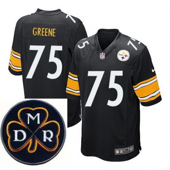 Men's Nike Pittsburgh Steelers #75 Joe Greene Black NFL Elite MDR Dan Rooney Patch Jersey Men's Nike Pittsburgh Steelers #75 Joe Greene Black NFL Elite MDR Dan Rooney Patch Jersey