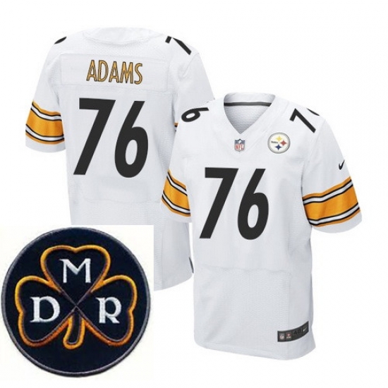 Men's Nike Pittsburgh Steelers #76 Mike Adams White Elite MDR Dan Rooney Patch Jerseys Men's Nike Pittsburgh Steelers #76 Mike Adams White Elite MDR Dan Rooney Patch Jerseys