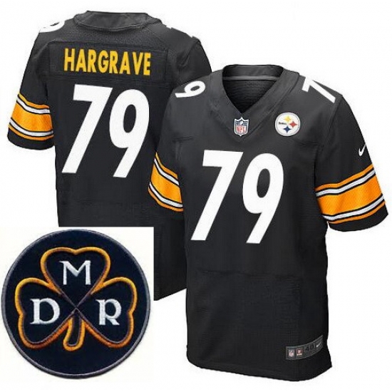 Men's Nike Pittsburgh Steelers #79 Javon Hargrave Elite Black NFL MDR Dan Rooney Patch Jersey Men's Nike Pittsburgh Steelers #79 Javon Hargrave Elite Black NFL MDR Dan Rooney Patch Jersey
