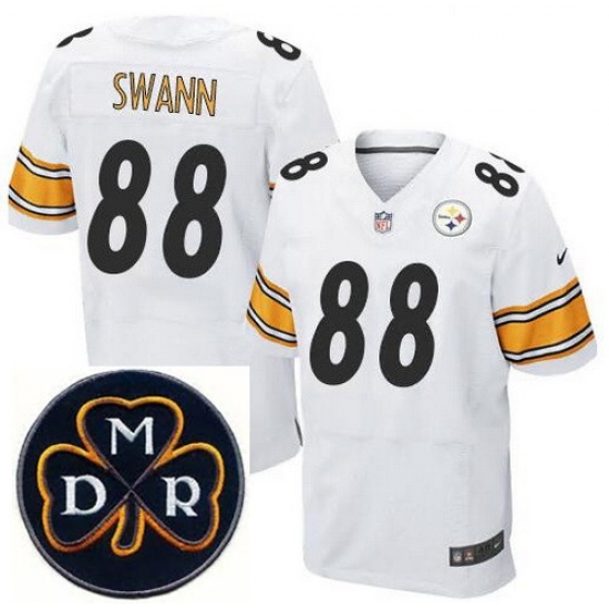 Men's Nike Pittsburgh Steelers #88 Lynn Swann Elite White NFL MDR Dan Rooney Patch Jersey Men's Nike Pittsburgh Steelers #88 Lynn Swann Elite White NFL MDR Dan Rooney Patch Jersey
