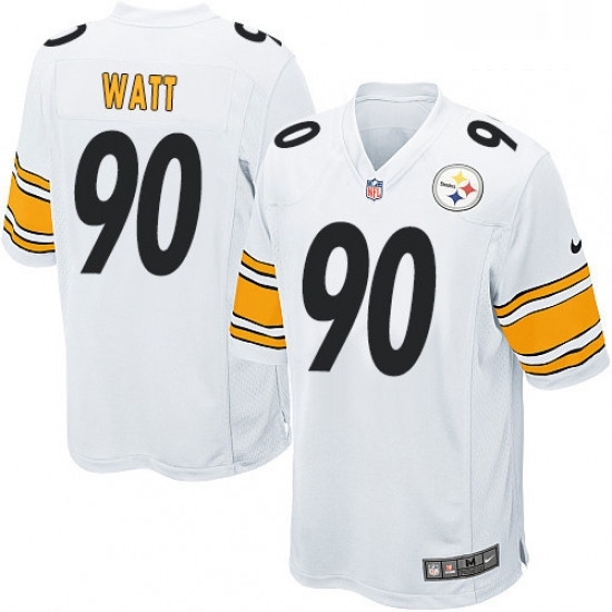 Mens Nike Pittsburgh Steelers 90 T J Watt Game White NFL Jersey Mens Nike Pittsburgh Steelers 90 T J Watt Game White NFL Jersey