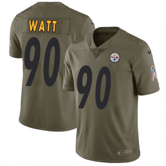 Mens Nike Pittsburgh Steelers 90 T J Watt Limited Olive 2017 Salute to Service NFL Jersey Mens Nike Pittsburgh Steelers 90 T J Watt Limited Olive 2017 Salute to Service NFL Jersey