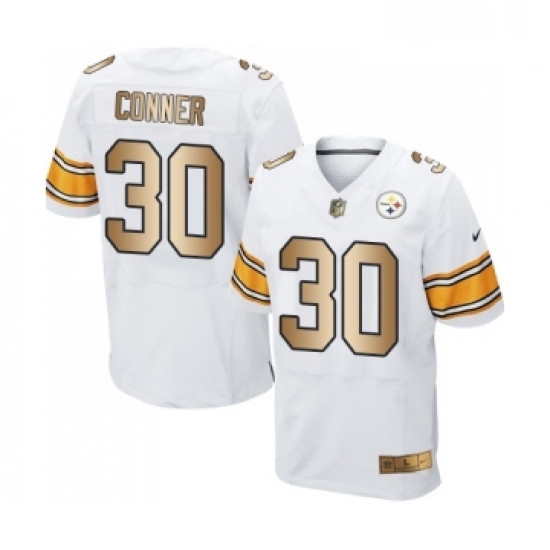Mens Pittsburgh Steelers 30 James Conner Elite White Gold Football Jersey Mens Pittsburgh Steelers 30 James Conner Elite White Gold Football Jersey