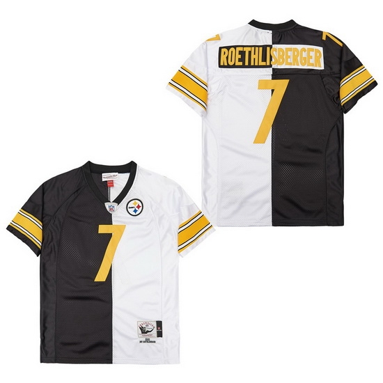 Men's Pittsburgh Steelers Ben Roethlisberger #7 Gold Black Split Stitched NFL Football Jersey Men's Pittsburgh Steelers Ben Roethlisberger #7 Gold Black Split Stitched NFL Football Jersey