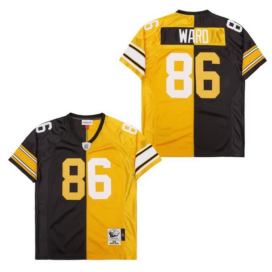 Men's Pittsburgh Steelers Hines Ward #86 Gold Black Split Stitched NFL Football Jersey Men's Pittsburgh Steelers Hines Ward #86 Gold Black Split Stitched NFL Football Jersey