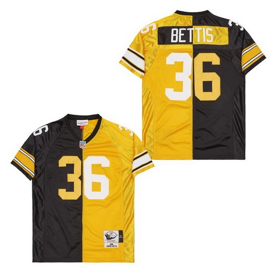 Men's Pittsburgh Steelers Jerome Bettis #36 Gold Black Split Stitched NFL Football Jersey Men's Pittsburgh Steelers Jerome Bettis #36 Gold Black Split Stitched NFL Football Jersey