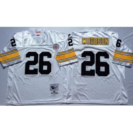 Mitchell And Ness Steelers #26 Woodson white Throwback Stitched NFL Jersey Mitchell And Ness Steelers #26 Woodson white Throwback Stitched NFL Jersey