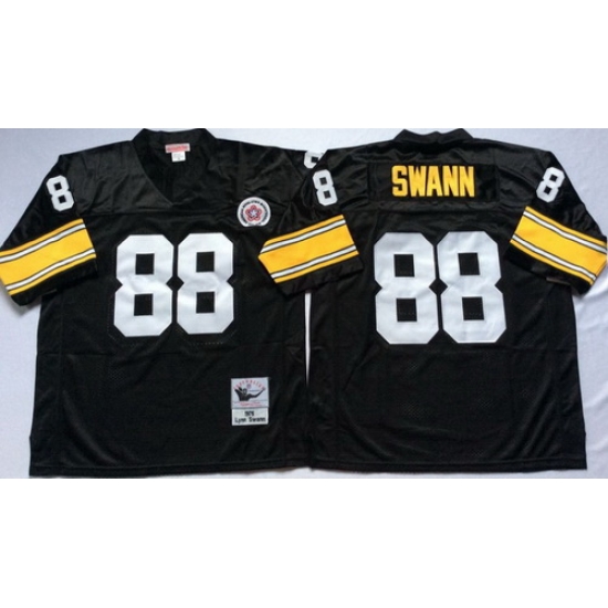 Mitchell And Ness Steelers #88 Lynn Swann Black Throwback Stitched NFL Jersey