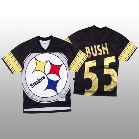NFL Pittsburgh Steelers 55 Devin Bush Black Men Mitchell 26 Nell Big Face Fashion Limited NFL Jersey NFL Pittsburgh Steelers 55 Devin Bush Black Men Mitchell 26 Nell Big Face Fashion Limited NFL Jersey