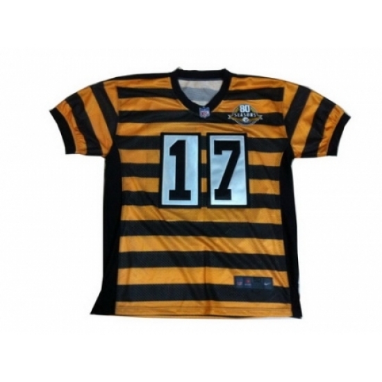 Nike Pittsburgh Steelers 17 Mike Wallace Yellow Black Elite 80th Throwback NFL Jersey Nike Pittsburgh Steelers 17 Mike Wallace Yellow Black Elite 80th Throwback NFL Jersey